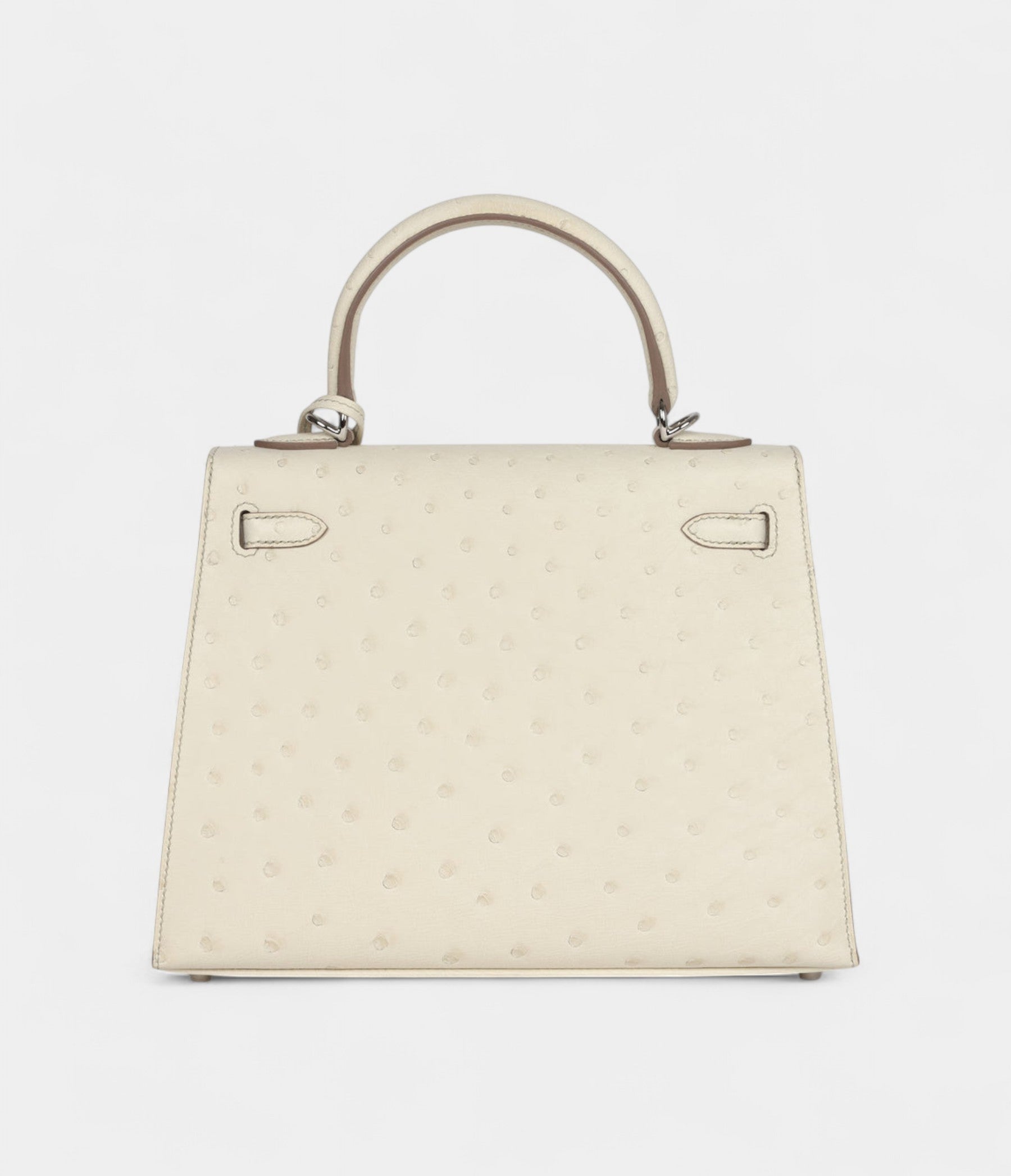 Hermes Kelly 25 Beton Ostrich Palladium Hardware