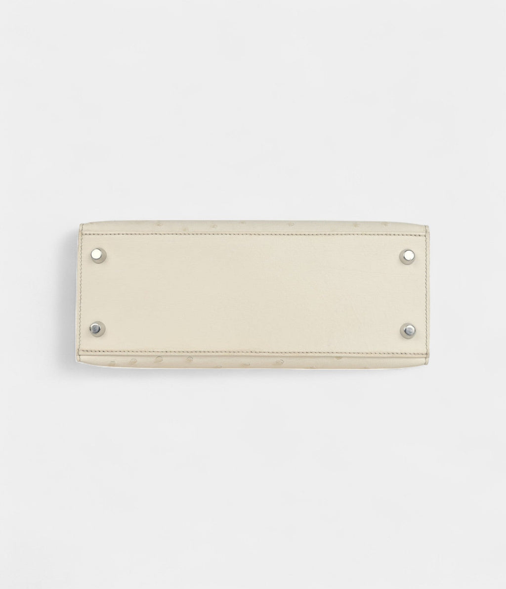 Hermes Kelly 25 Beton Ostrich Palladium Hardware