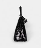 Hermes Kelly 25 Black Shiny Niloticus Crocodile Palladium Hardware