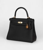 Hermes Kelly 25 Black Togo Gold Hardware