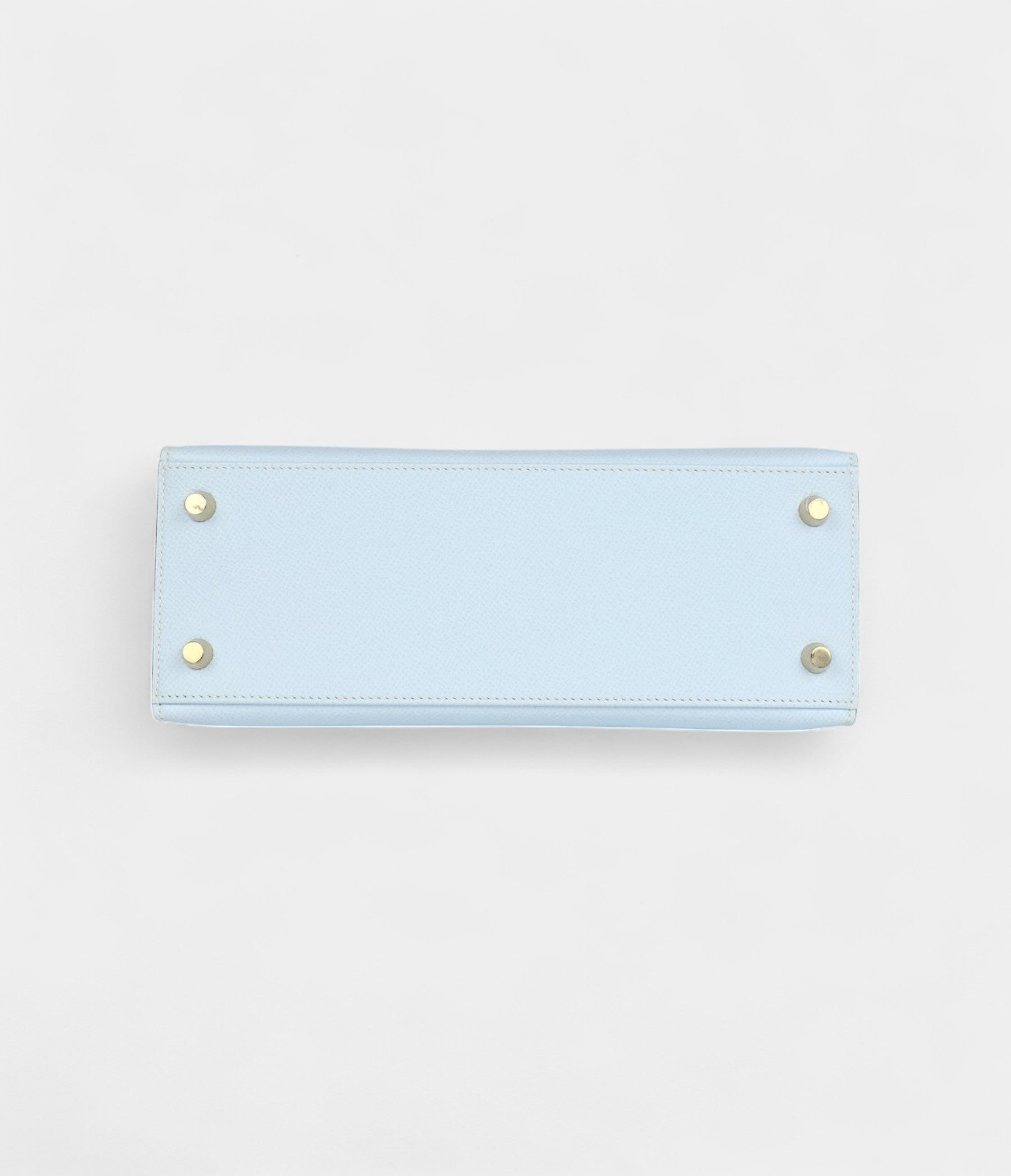Hermes Kelly 25 Bleu Brume Epsom Gold Hardware