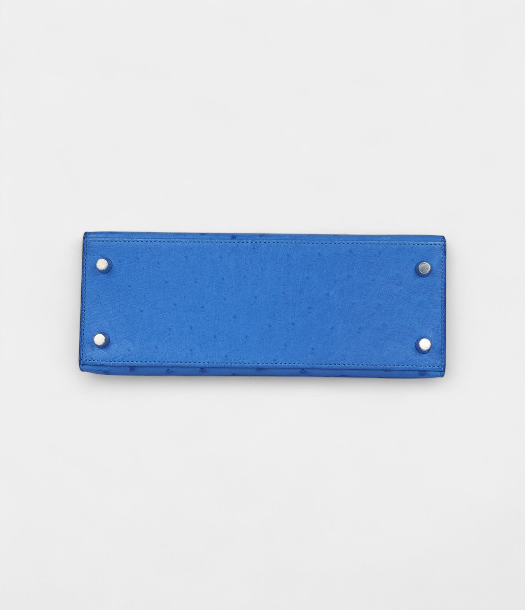 Hermes Kelly 25 Bleu Ostrich Palladium Hardware