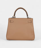 Hermes Kelly 25 Chai Swift Palladium Hardware