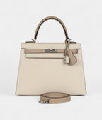 Hermes Kelly 25 Craie and Trench Epsom Brushed Palladium Hardware