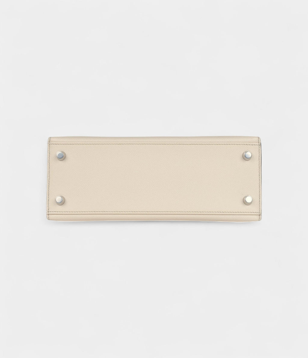 Hermes Kelly 25 Craie and Trench Epsom Brushed Palladium Hardware