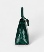 Hermes Kelly 25 Emerald Shiny Alligator Gold Hardware