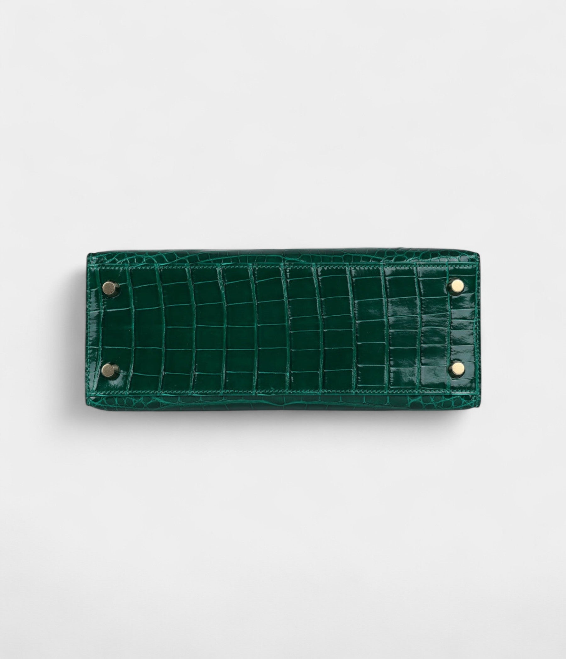 Hermes Kelly 25 Emerald Shiny Alligator Gold Hardware