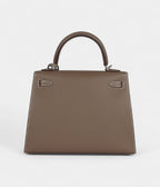Hermes Kelly 25 Etoupe Epsom Palladium Hardware
