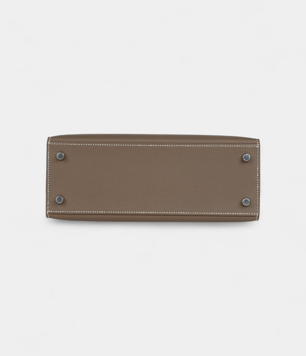 Hermes Kelly 25 Etoupe Epsom Palladium Hardware