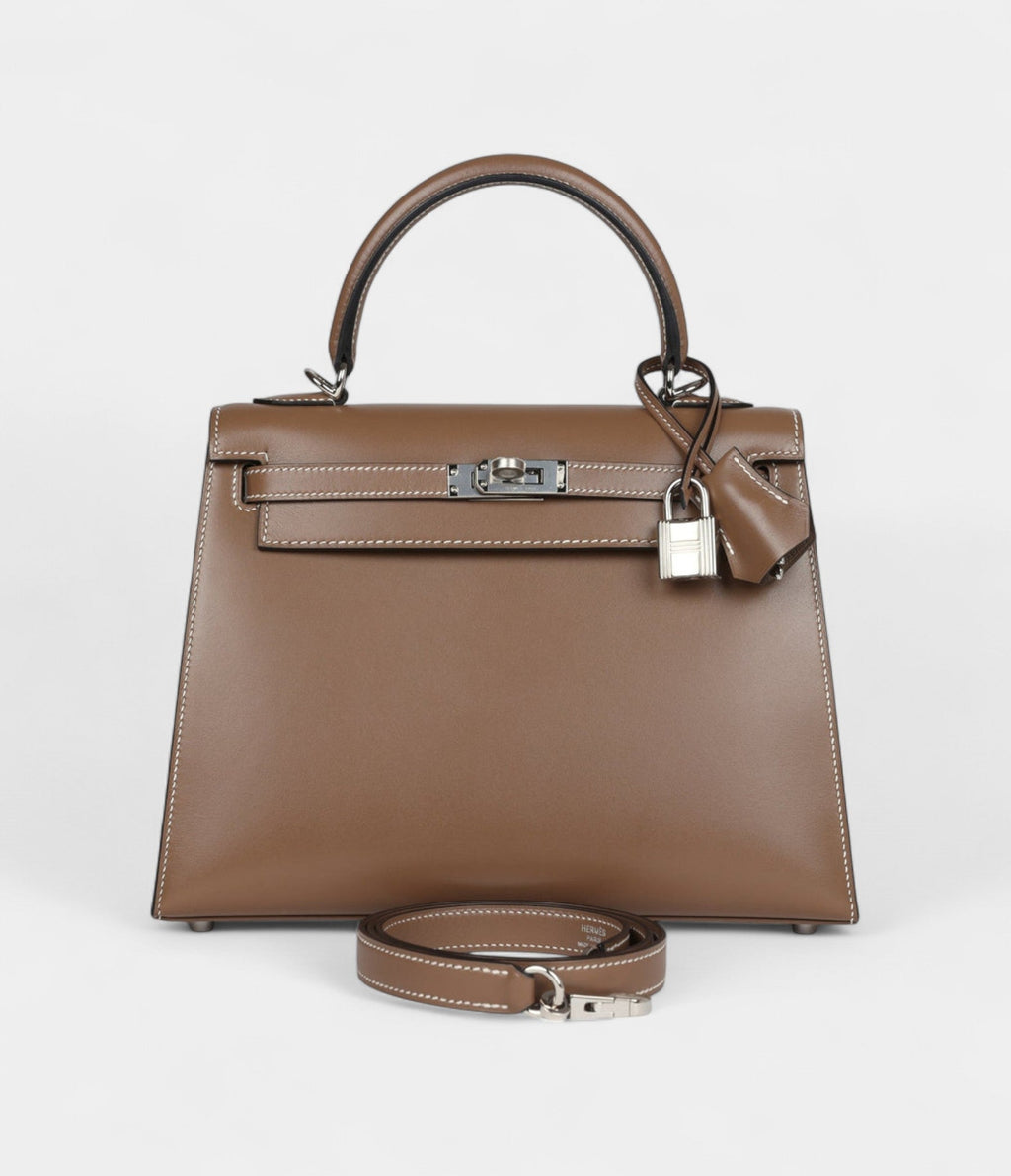 Hermes Kelly 25 Etoupe Tadelakt Palladium Hardware
