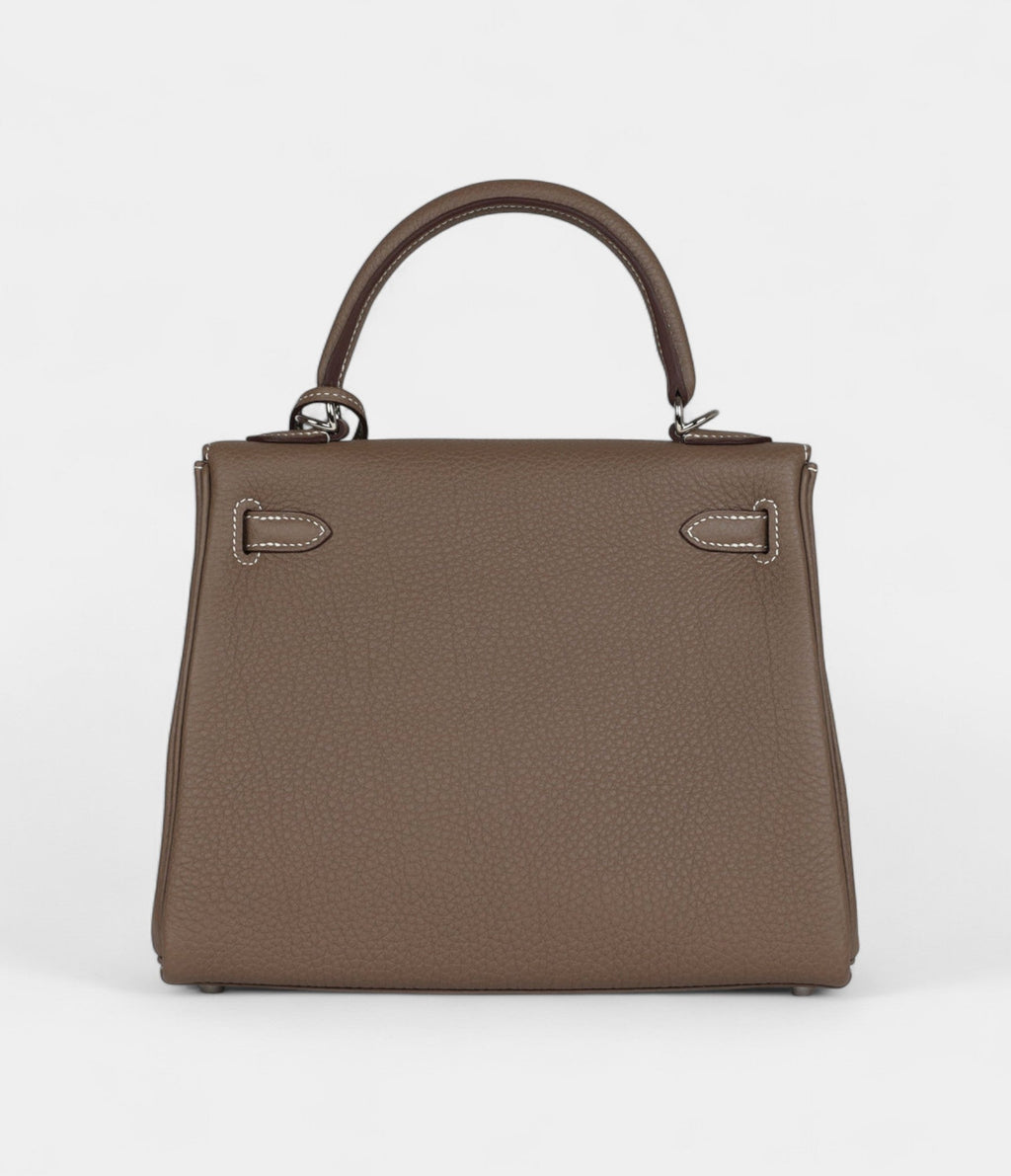 Hermes Kelly 25 Etoupe Togo Palladium Hardware