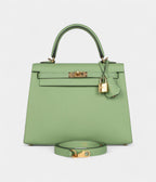 Hermes Kelly 25 Green Criquet Epsom Gold Hardware