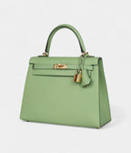 Hermes Kelly 25 Green Criquet Epsom Gold Hardware