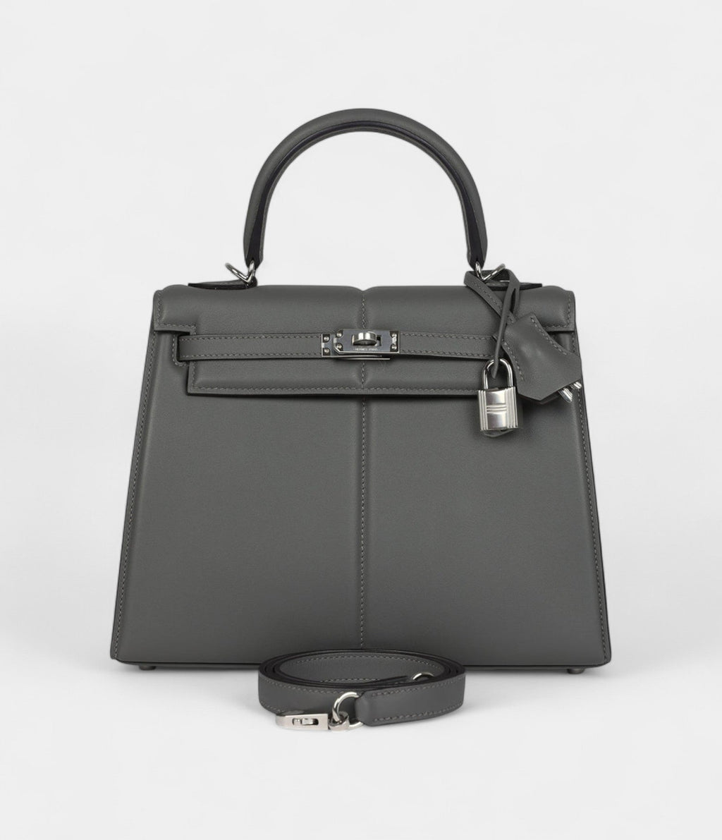 Hermes Kelly 25 Gris Meyer Swift Palladium Hardware