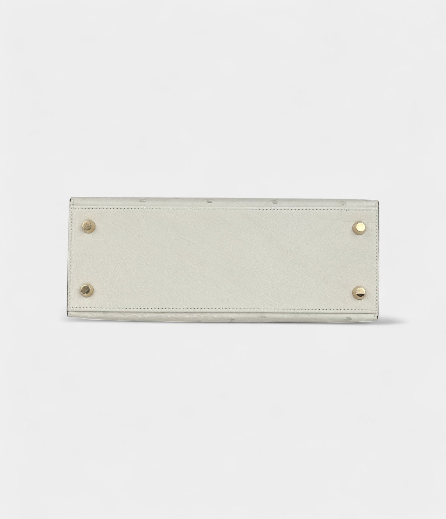 Hermes Kelly 25 Gris Perle and Graphite Ostrich Permabrass Hardware