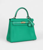 Hermes Kelly 25 Menthe Togo and Varanus Niloticus Lizard Touch Permabrass Hardware