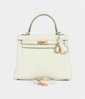 Hermes Kelly 25 Mushroom Togo Gold Hardware