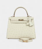 Hermes Kelly 25 Nata Verso Ostrich Permabrass Hardware