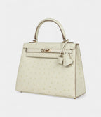 Hermes Kelly 25 Nata Verso Ostrich Permabrass Hardware
