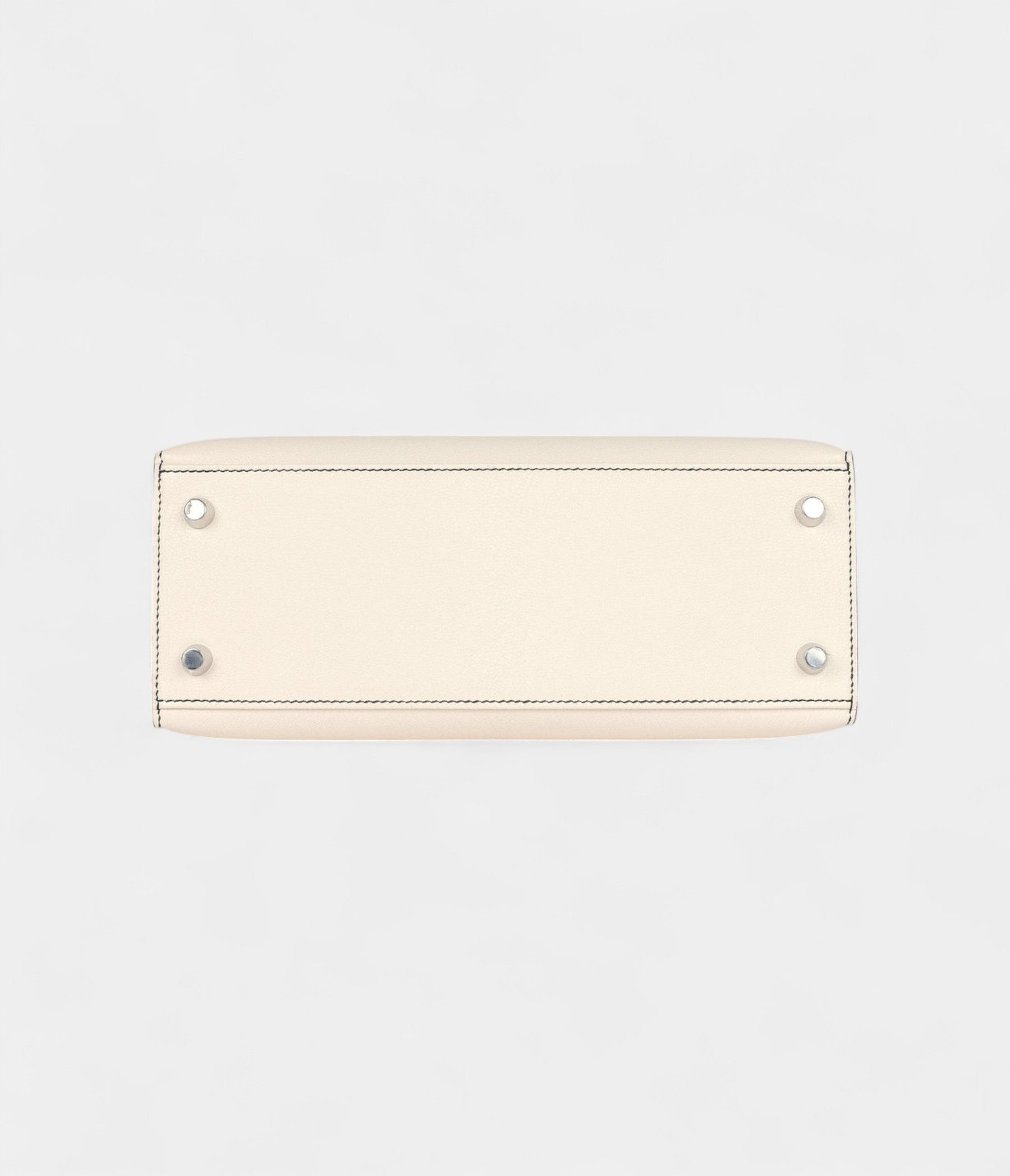 Hermes Kelly 25 Nata and Black Chevre Mysore Brushed Palladium Hardware