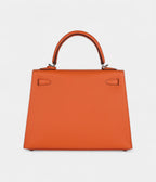Hermes Kelly 25 Orange Epsom Palladium Hardware