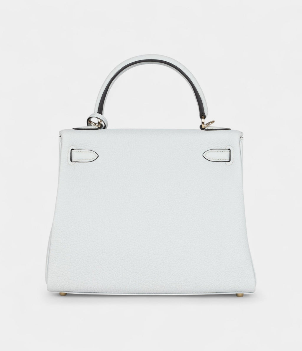 Hermes Kelly 25 Platinum Grey Togo Permabrass Hardware