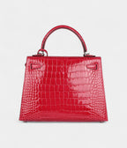 Hermes Kelly 25 Rose Extreme Shiny Alligator Palladium Hardware