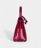 Hermes Kelly 25 Rose Purple Shiny Niloticus Crocodile Palladium Hardware