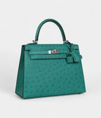 Hermes Kelly 25 Verone Ostrich Palladium Hardware