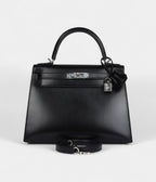Hermes Kelly 28 Black Box Palladium Hardware