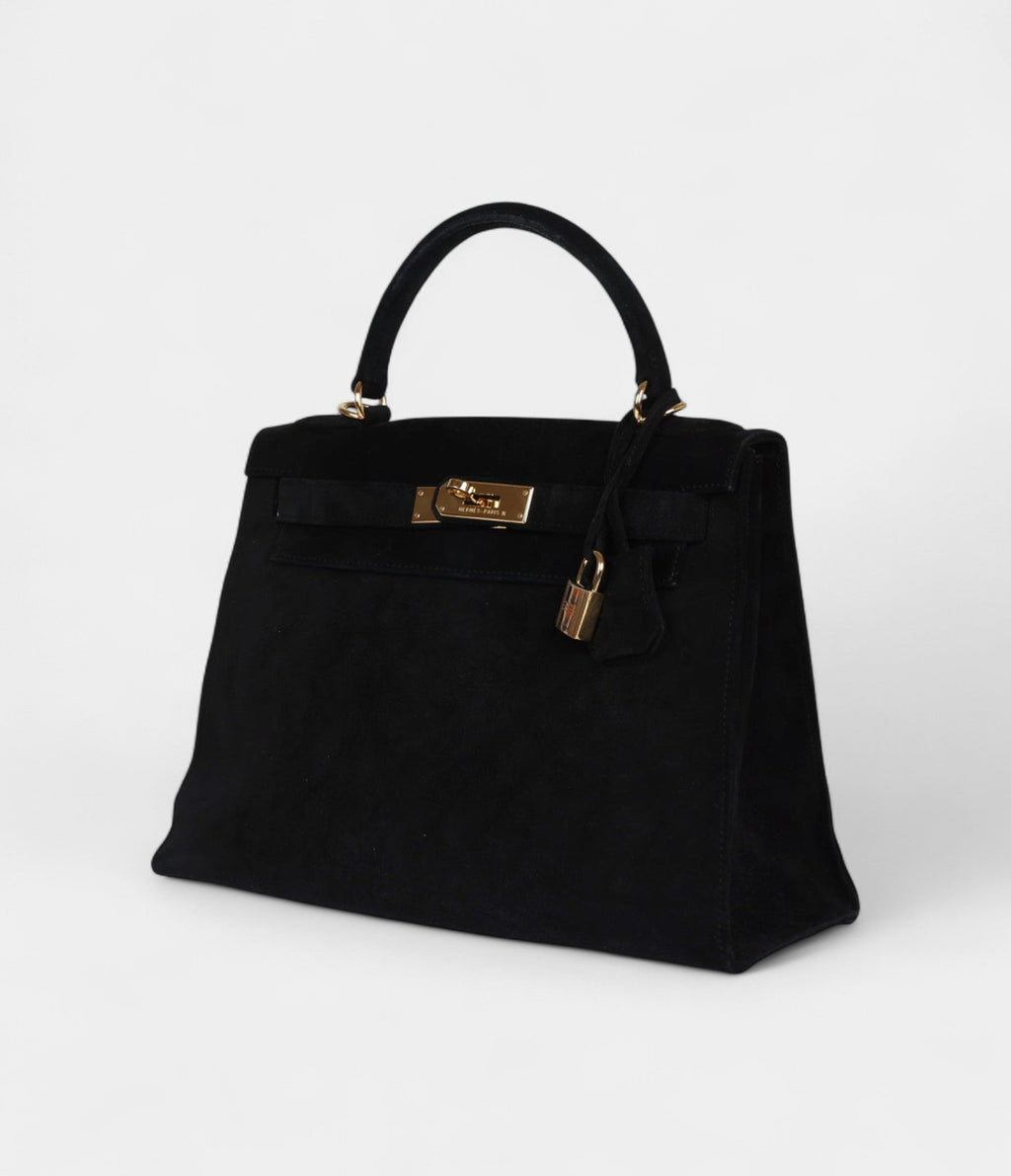 Hermes Kelly 28 Black Doblis Gold Hardware