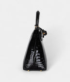 Hermes Kelly 28 Black Shiny Alligator Gold Hardware