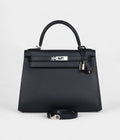 Hermes Kelly 28 Bleu Obscur Verso Sombrero Palladium Hardware