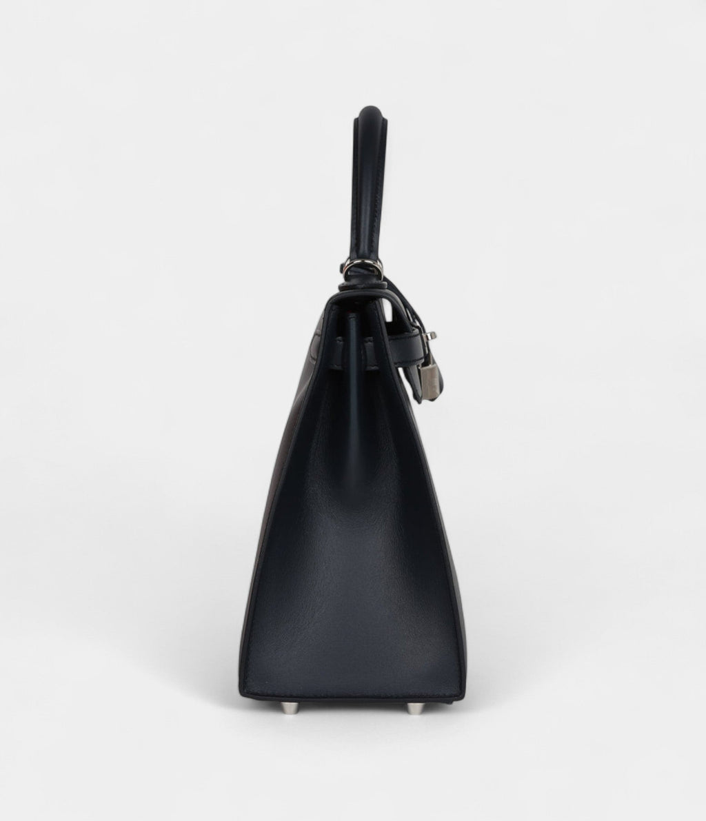 Hermes Kelly 28 Bleu Obscur Verso Sombrero Palladium Hardware