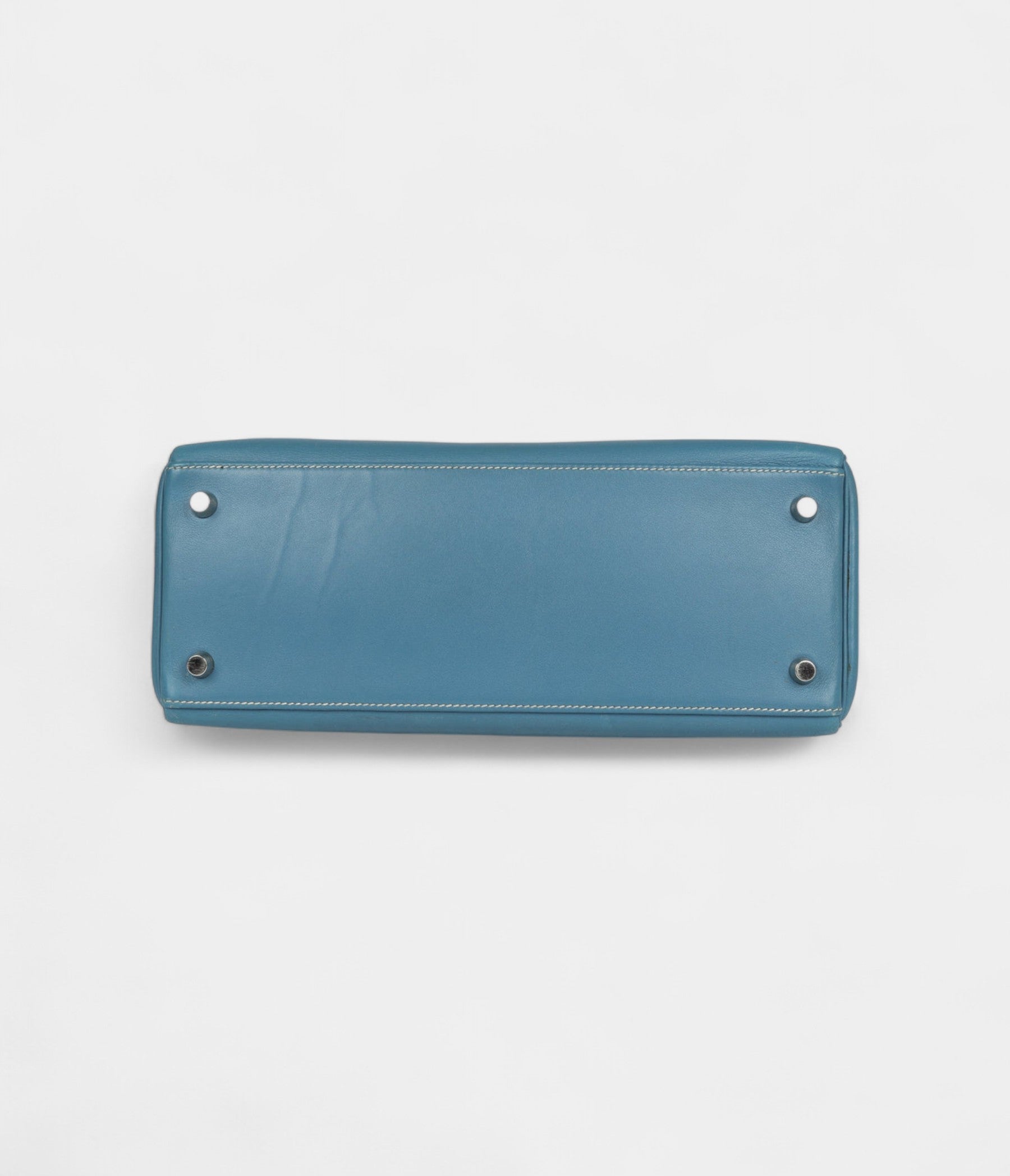 Hermes Kelly 28 Blue Jean Gulliver Palladium Hardware