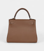 Hermes Kelly 28 Chestnut Evercolor Palladium Hardware