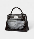 Hermes Kelly 28 Cocoan Shiny Niloticus Crocodile Palladium Hardware