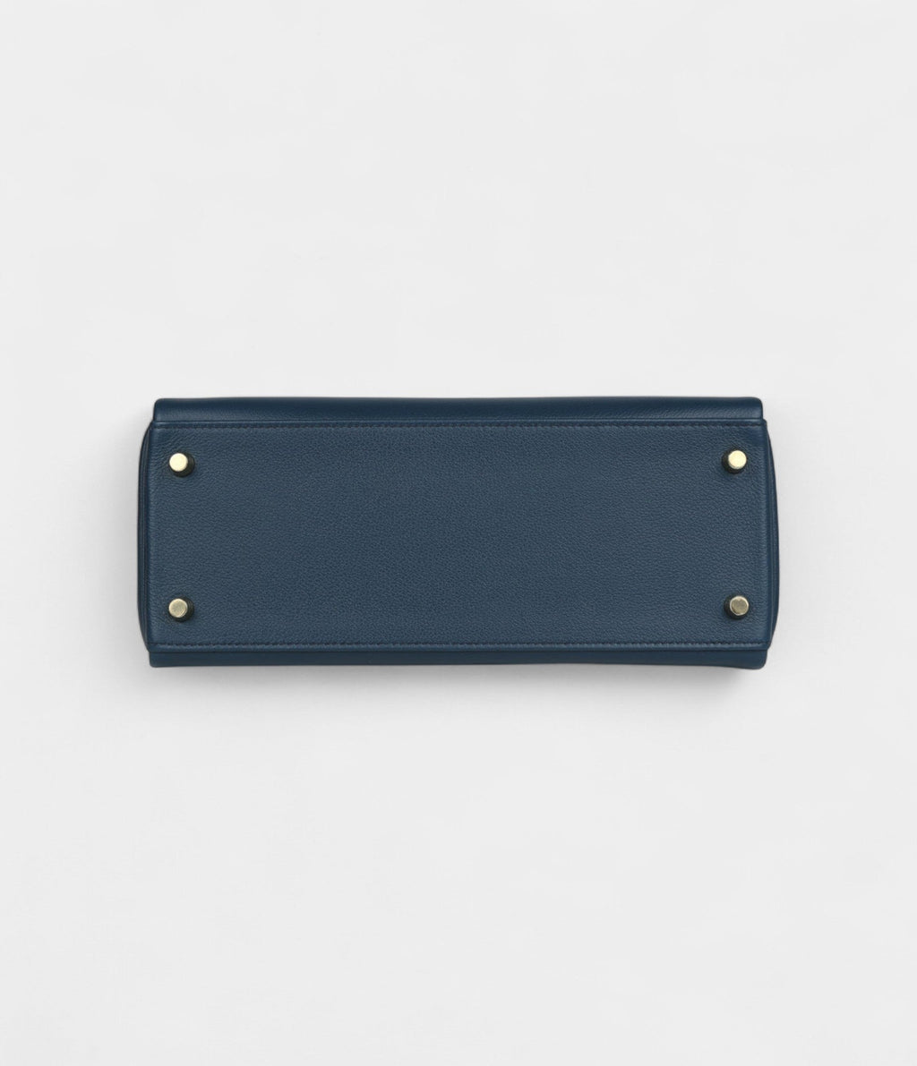Hermes Kelly 28 Deep Bleu Evercolor Gold Hardware