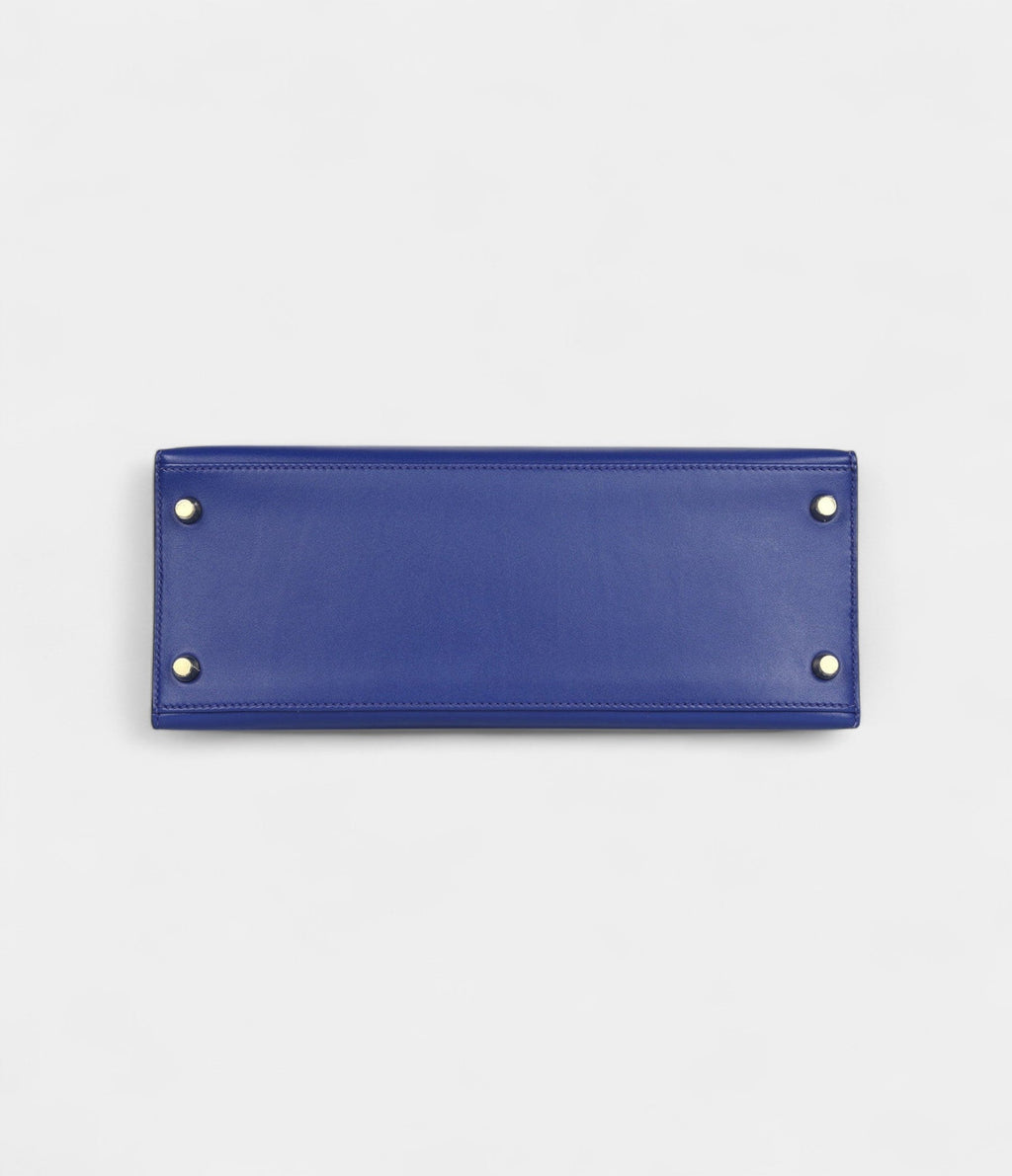 Hermes Kelly 28 Electric Blue Tadelakt Gold Hardware