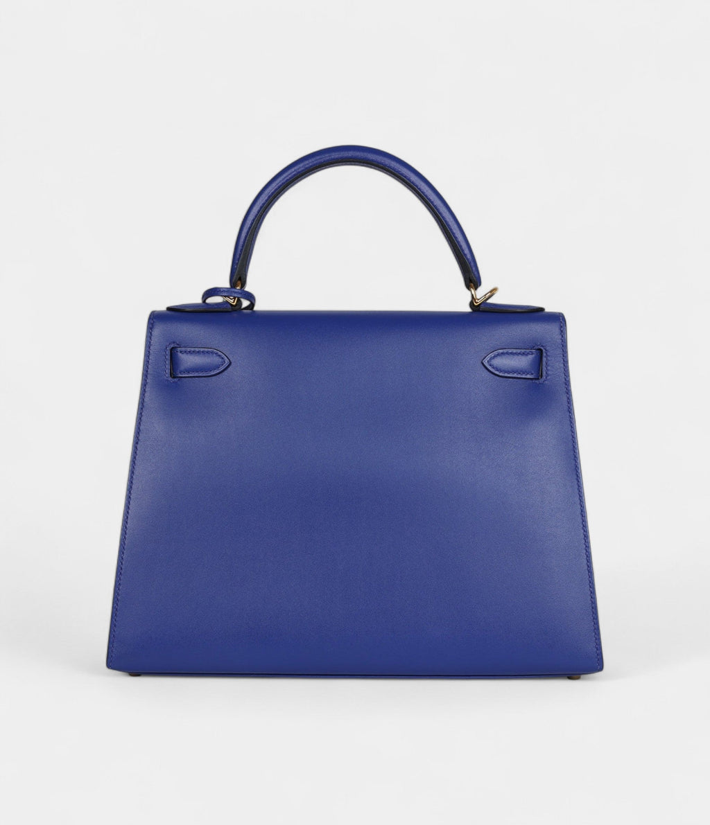 Hermes Kelly 28 Electric Blue Tadelakt Gold Hardware