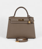 Hermes Kelly 28 Etoupe Epsom Gold Hardware