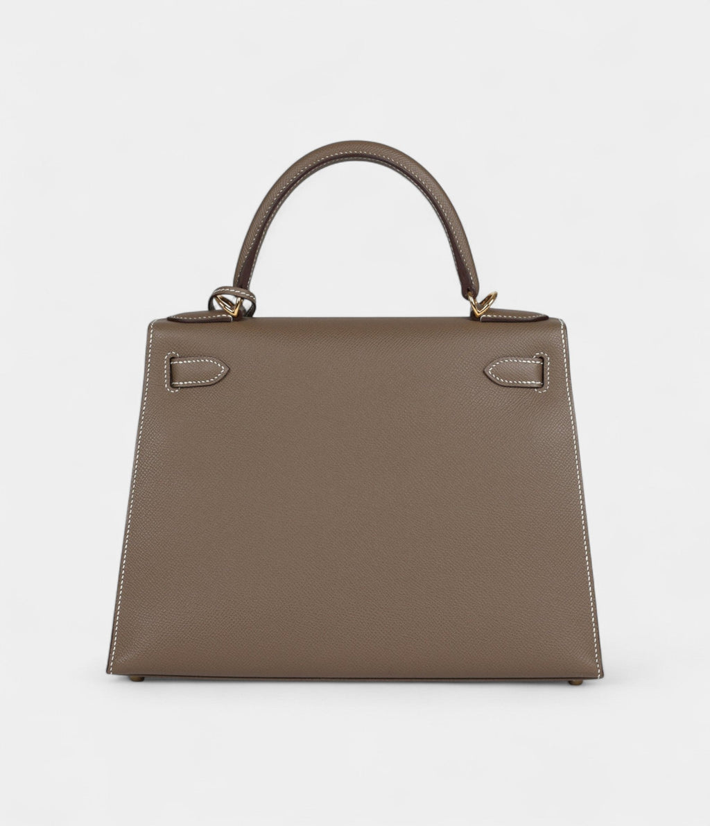 Hermes Kelly 28 Etoupe Epsom Gold Hardware