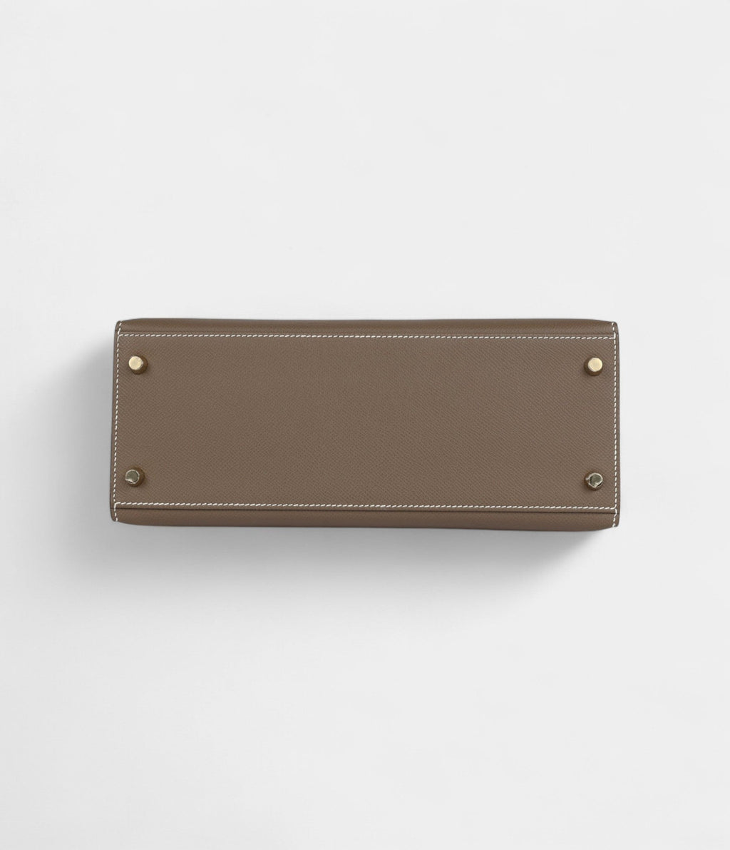 Hermes Kelly 28 Etoupe Epsom Gold Hardware