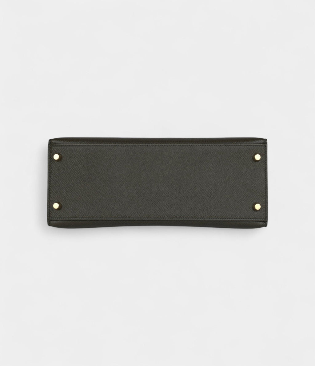 Hermes Kelly 28 Green Grey Epsom Gold Hardware