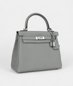 Hermes Kelly 28 Grey Seagull Togo Palladium Hardware
