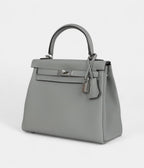 Hermes Kelly 28 Grey Seagull Togo Palladium Hardware