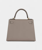 Hermes Kelly 28 Gris Asphalte Verso Epsom Brushed Gold Hardware