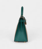 Hermes Kelly 28 Malachite and Trench Epsom Permabrass Hardware