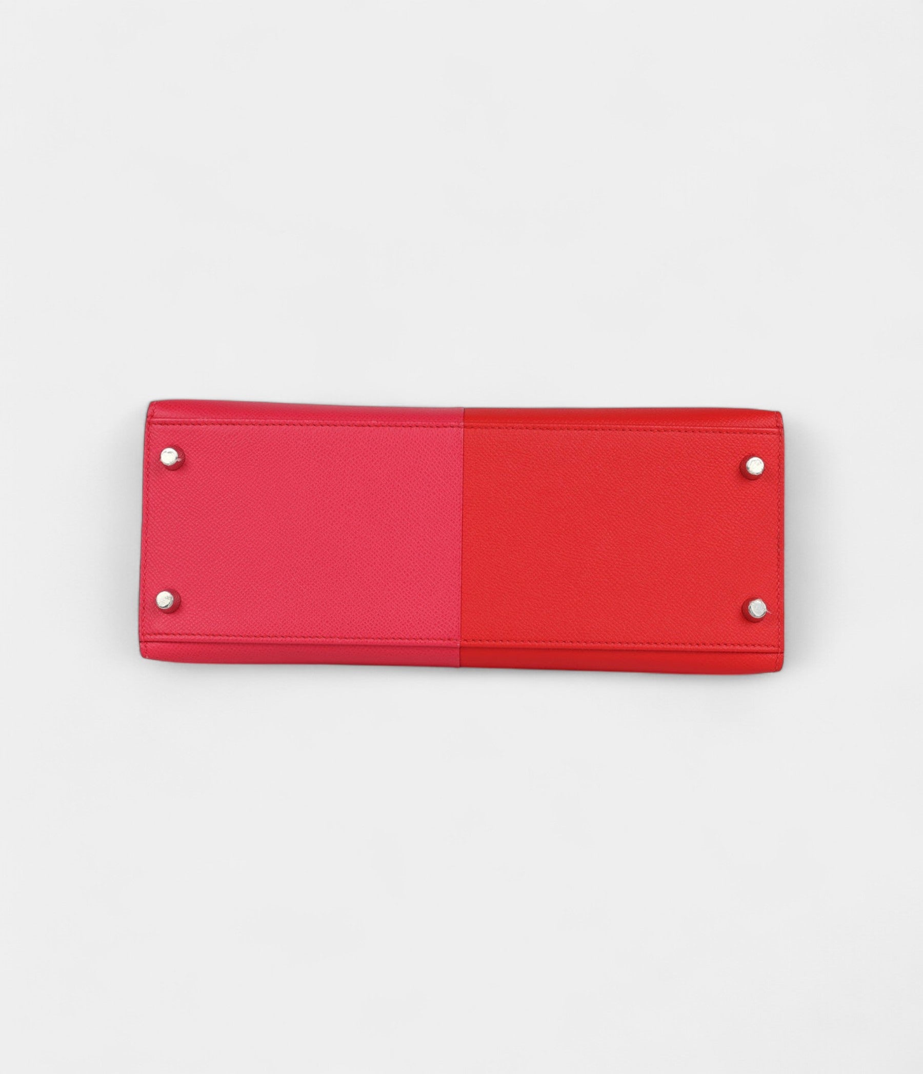 Hermes Kelly 28 Red Heart, Rose Extreme and Zanzibar Blue Epsom Palladium Hardware