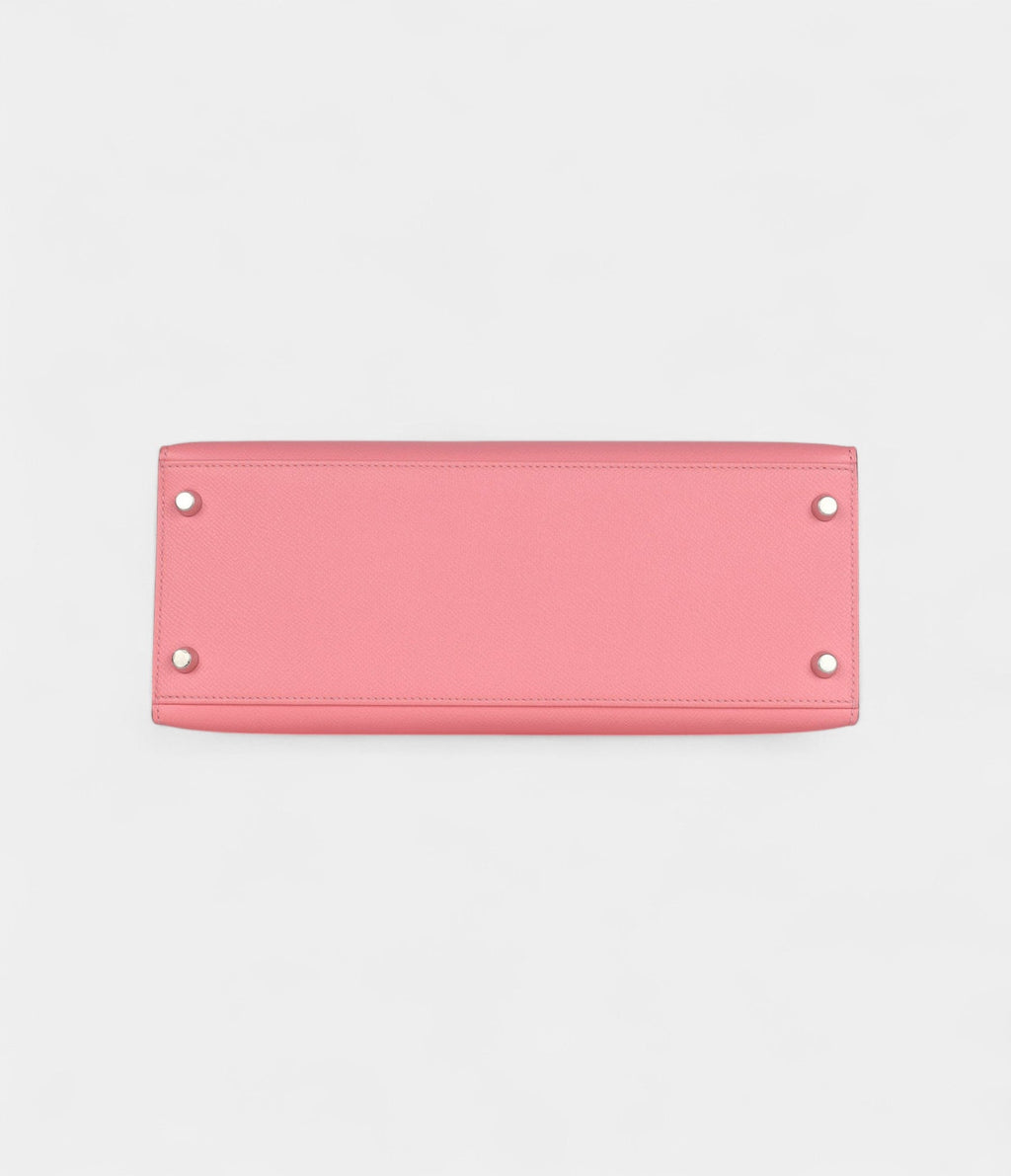 Hermes Kelly 28 Rose Confetti Epsom Palladium Hardware